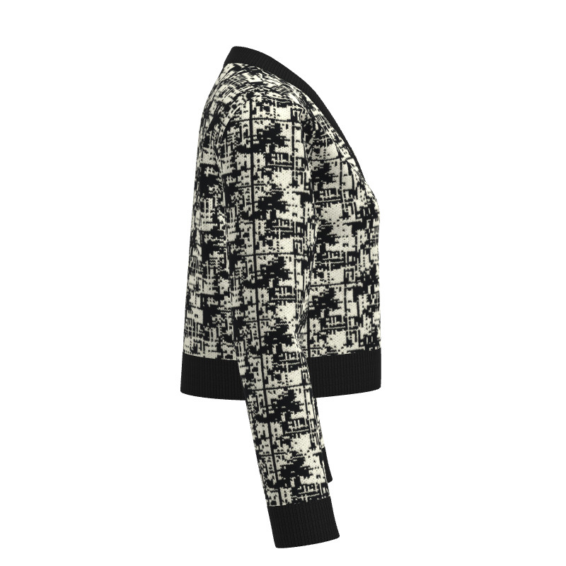 Merino Jacquard Wool Lady's Cardigan