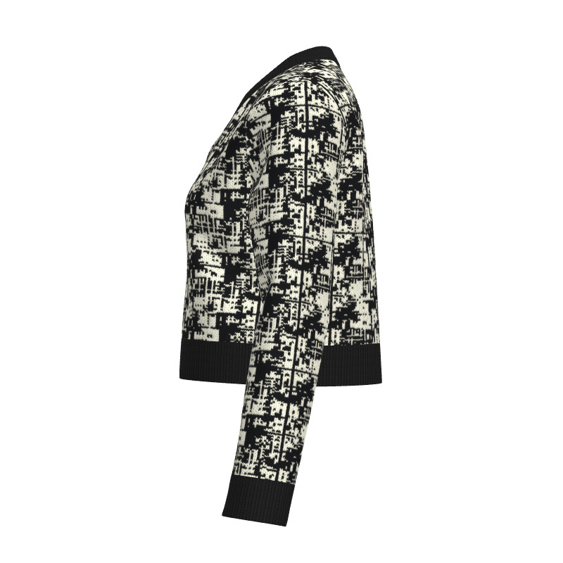 Merino Jacquard Wool Lady's Cardigan07sya