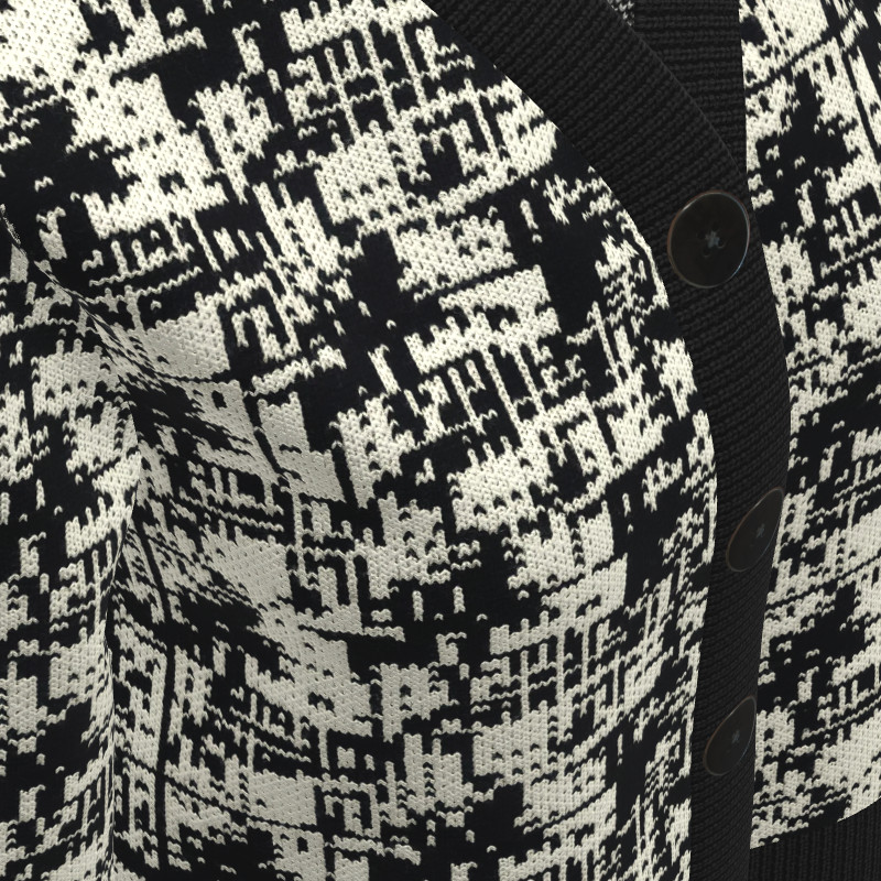 Merino Jacquard Wool Lady's Cardigan