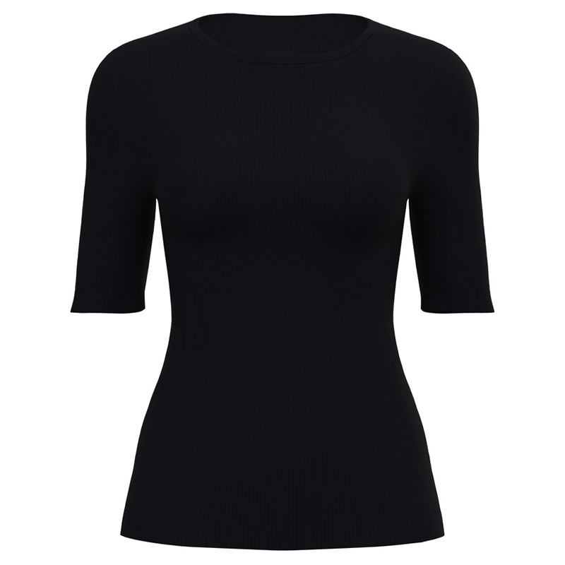 Women's Short-Sleeve Ribbed Shirt
