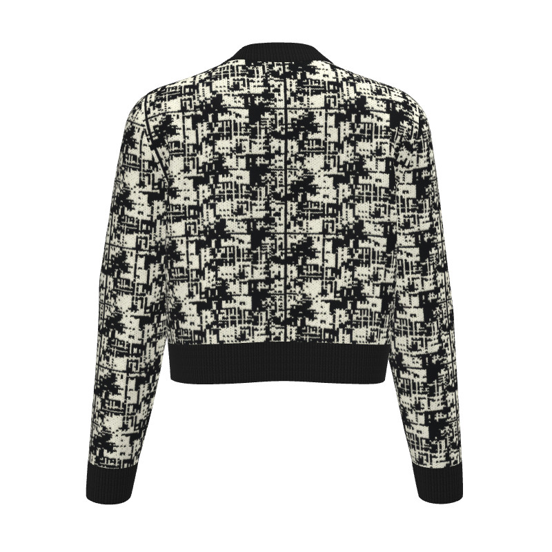 Merino Jacquard Wool Lady's Cardigan